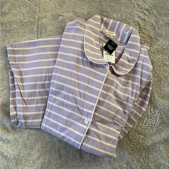 NWT Cozy J Crew Factory Purple Striped Pajamas - Picture 3 of 3